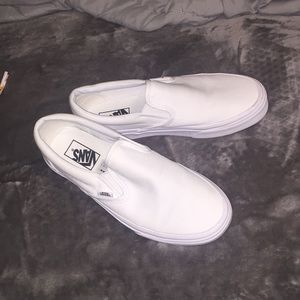 White slip on vans
